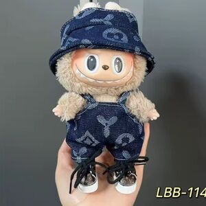 Adorable Denim Labubu Outfit with Hat
